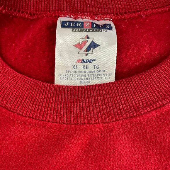 Vintage Support our Snowman Sweatshirt size XL Red Winter Jerzees - Picture 5 of 7